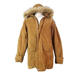 Wilsons Leather M Julian Suede Parka Coat Mens Small Brown Heavy Winter